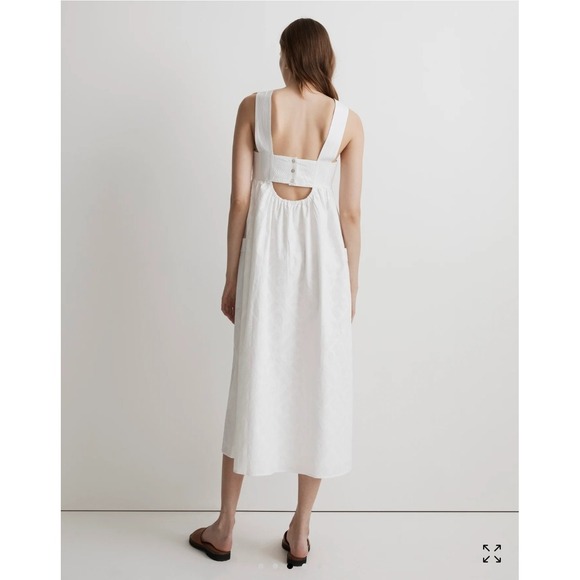 NEW!  Madewell Cutout-Back Empire Midi Dress Cotton Eyelet White Size 2 $158 - Picture 2 of 15